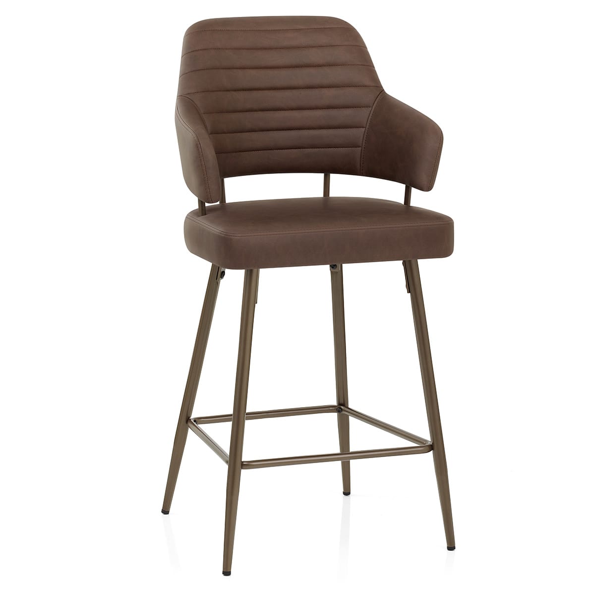 Barhocker Kunstleder Bronze - Hampton Braun