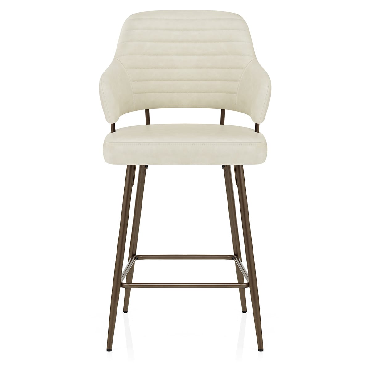 Barhocker Kunstleder Bronze - Hampton Beige