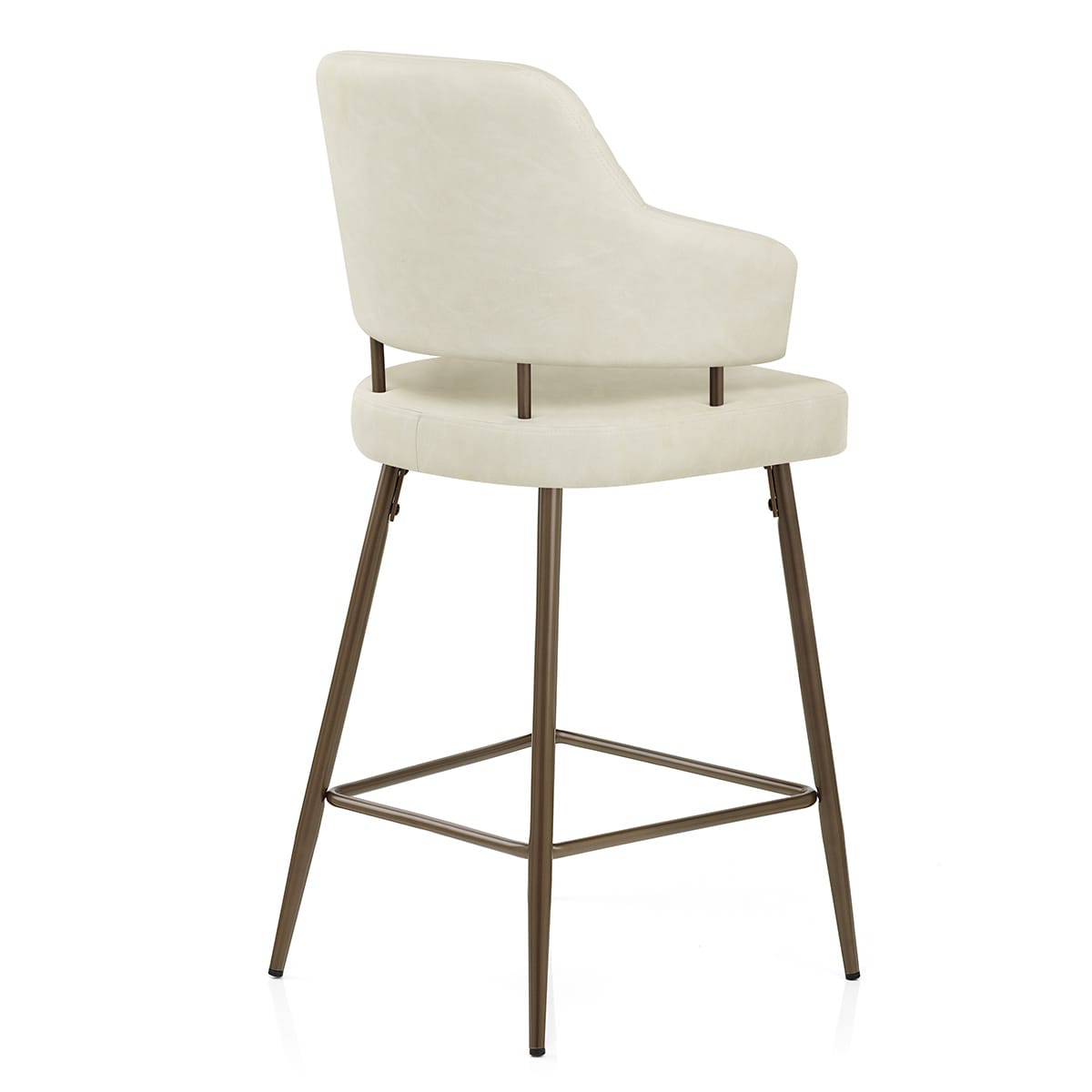 Barhocker Kunstleder Bronze - Hampton Beige