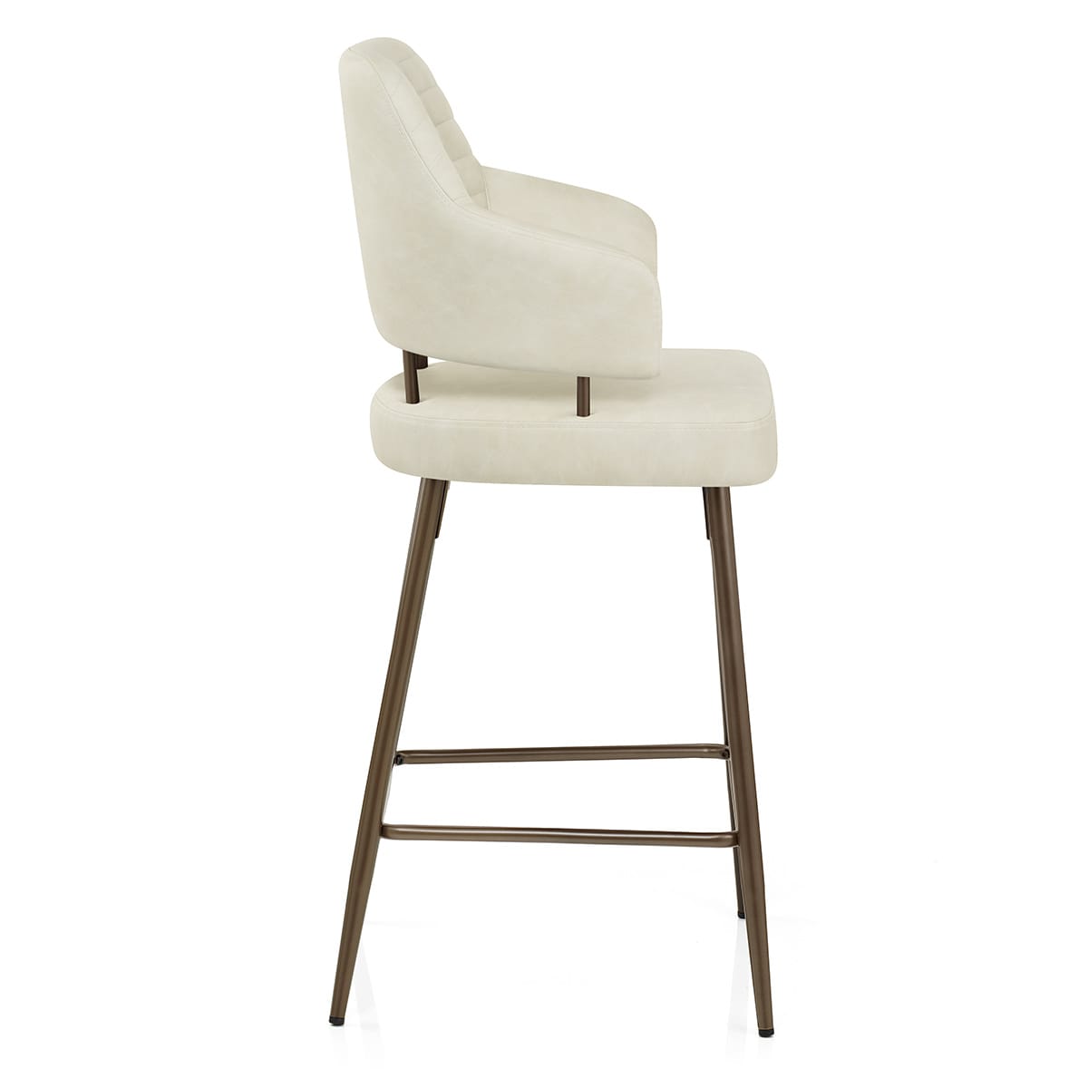 Barhocker Kunstleder Bronze - Hampton Beige
