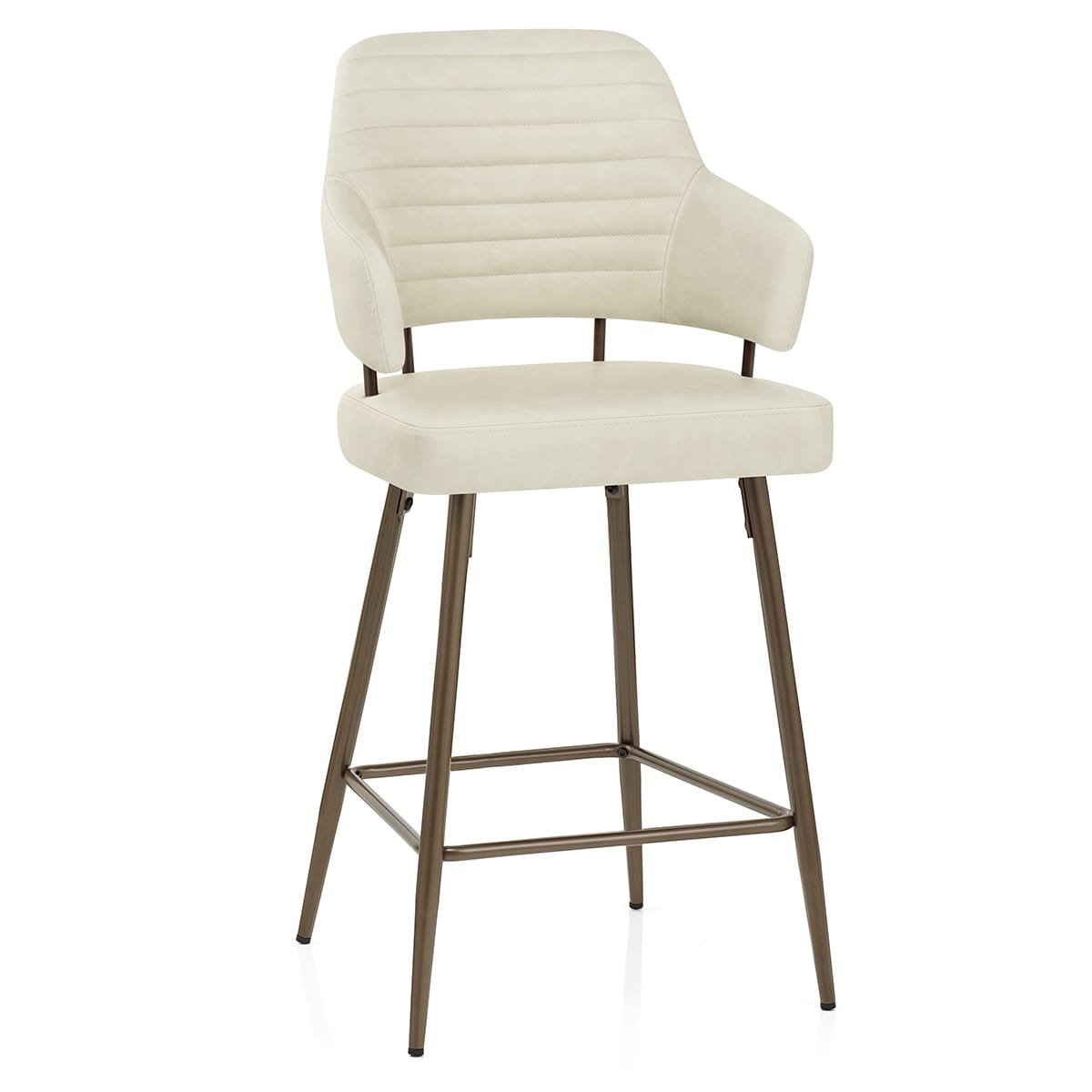 Barhocker Kunstleder Bronze - Hampton Beige
