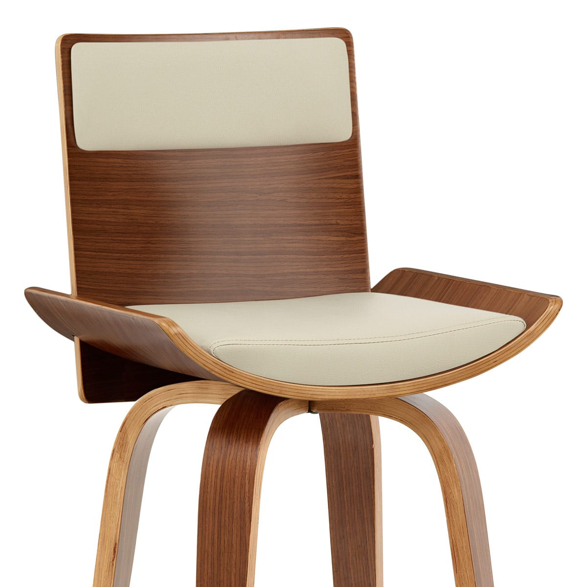 Sgabello Legno Ecopelle - Harper Crema
