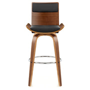 Sgabello Legno Ecopelle - Harper Nero