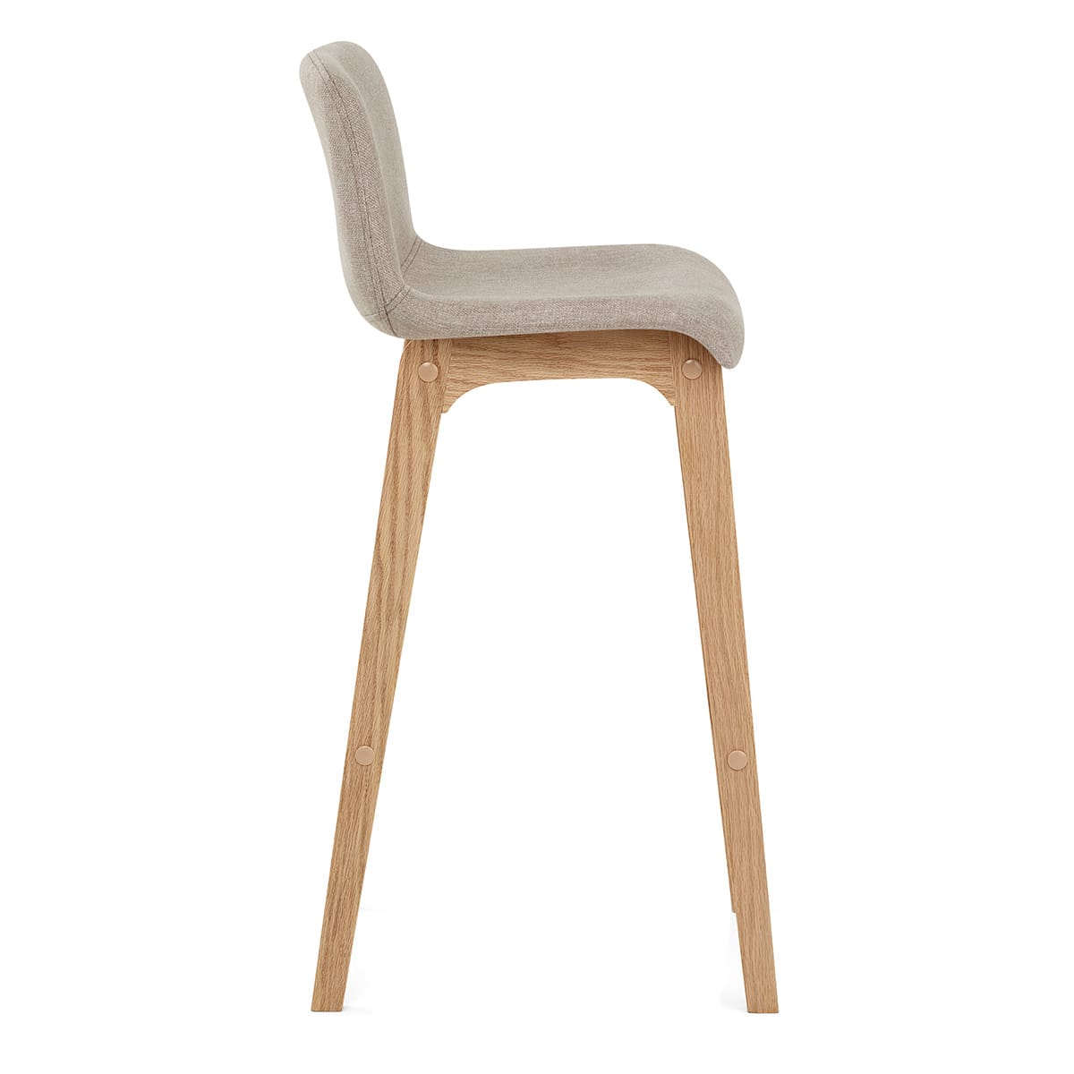 Barhocker Stoff Eiche - Haven Beige