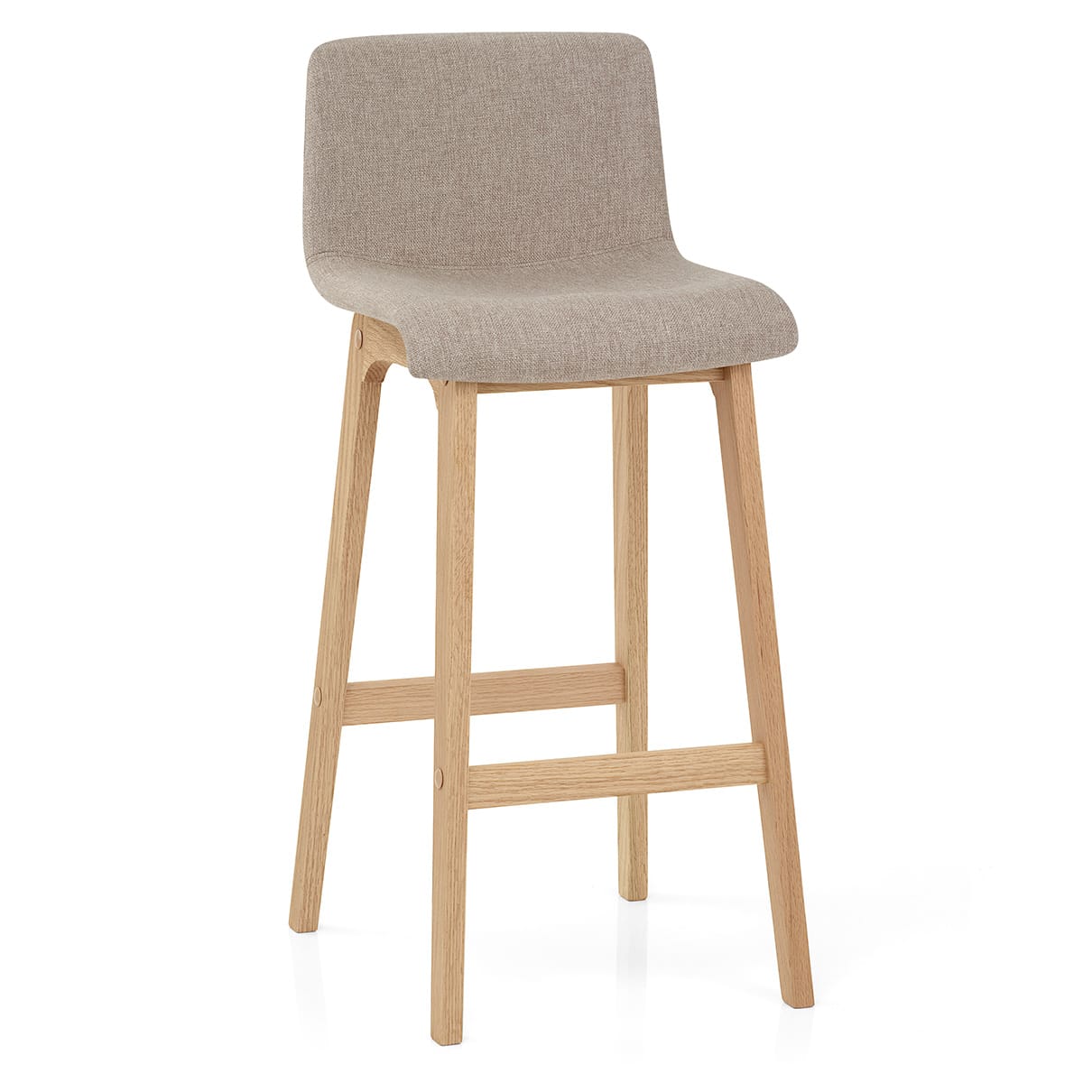 Barhocker Stoff Eiche - Haven Beige