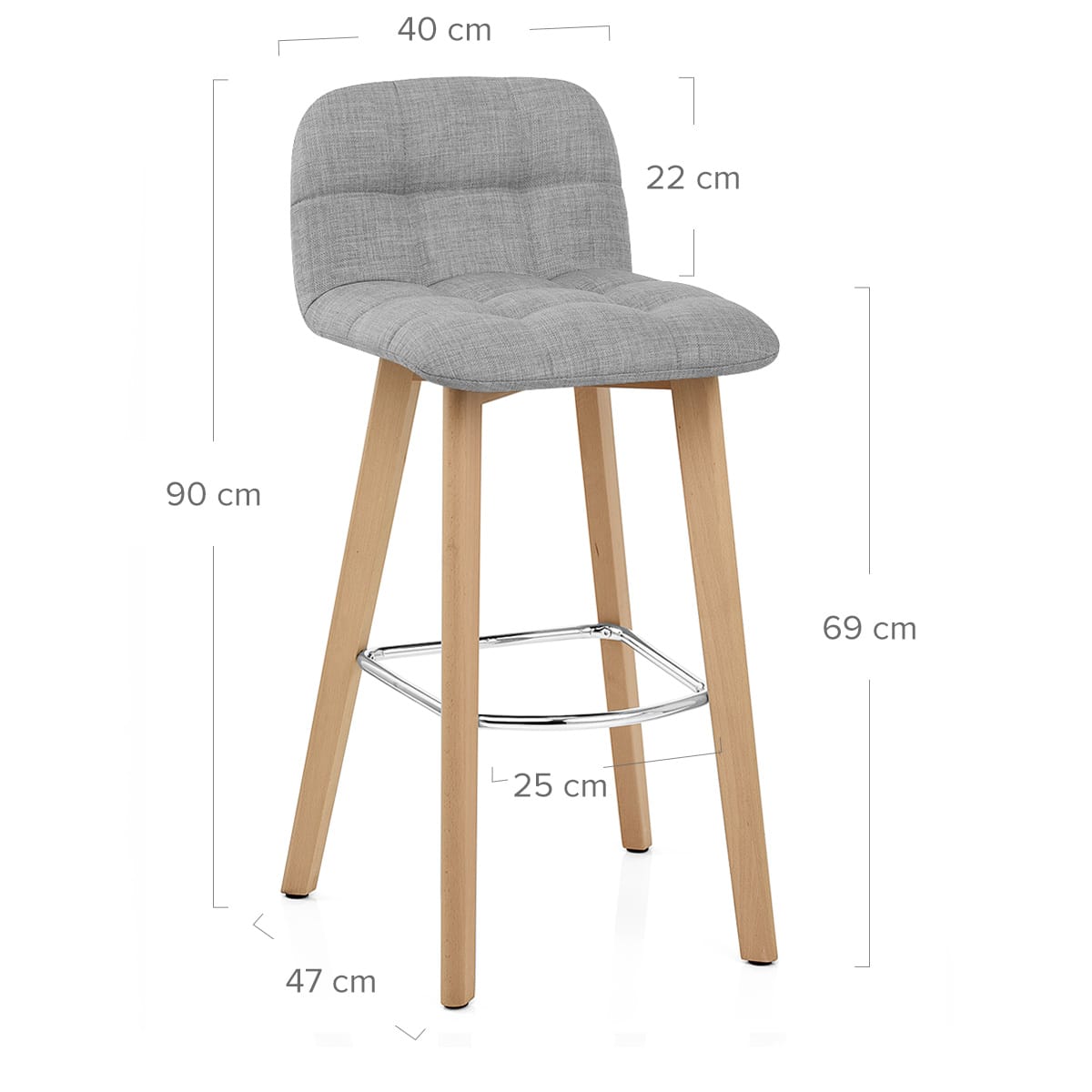 Sgabello Tessuto Legno - Hex Grigio