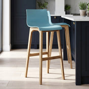 Sgabello Resina Legno - Drift Alto Blu