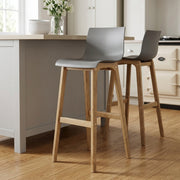 Barhocker Eiche - Hoch Drift Dunkelgrau