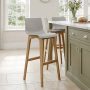 Barhocker Eiche - Hoch Drift Grau