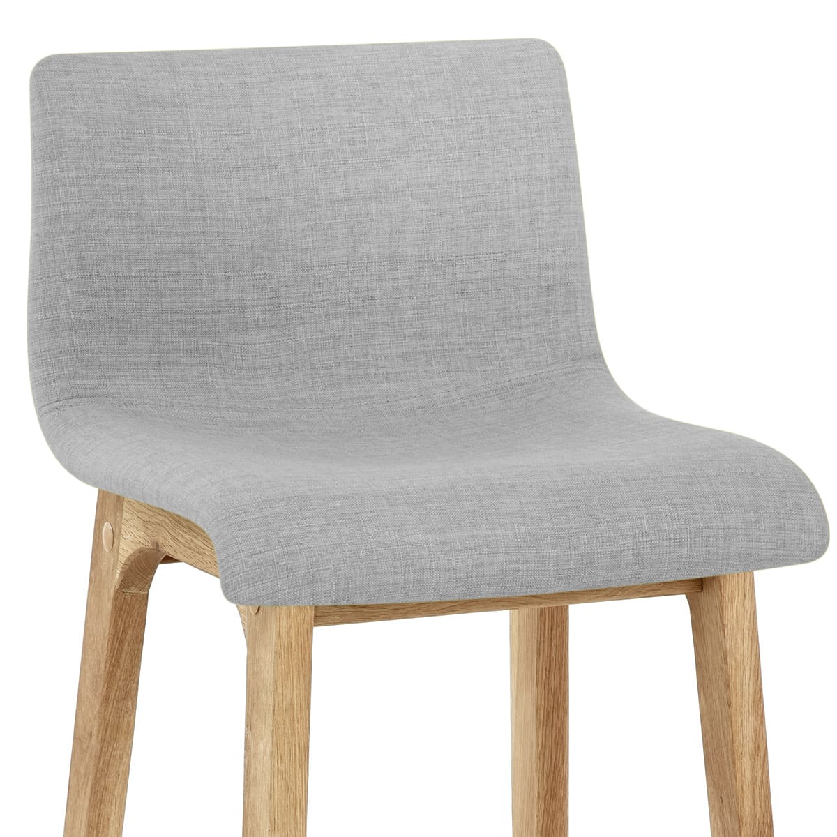 Samt Barhocker Eiche - Hoch Drift Grau