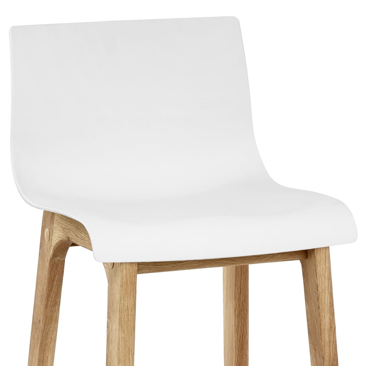 Sgabello Resina Legno - Drift Alto Bianco