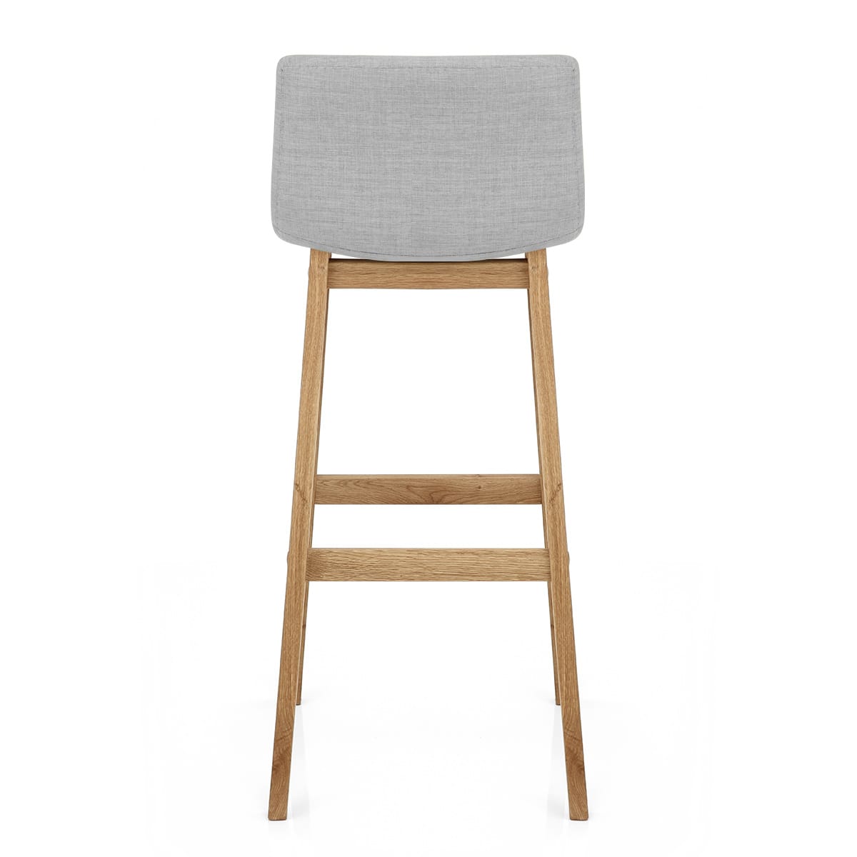 Samt Barhocker Eiche - Hoch Drift Grau