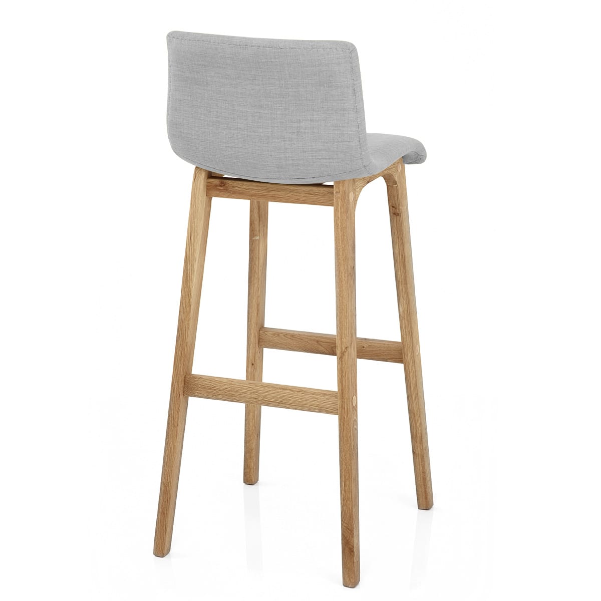 Samt Barhocker Eiche - Hoch Drift Grau