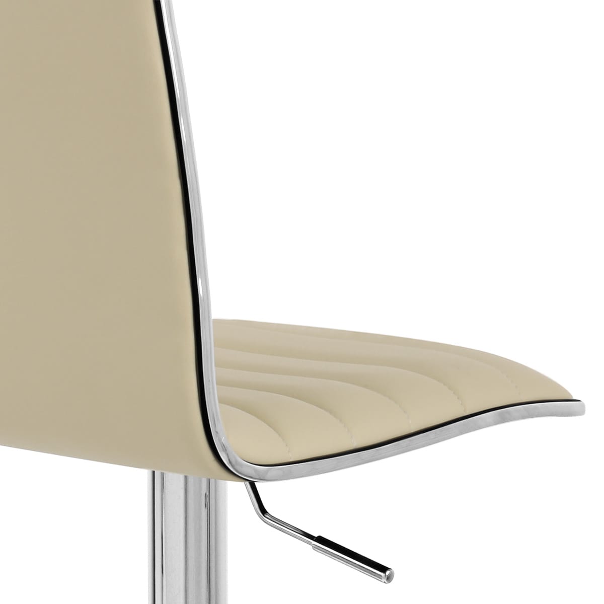 Sgabello Ecopelle Cromato - Hiline Crema