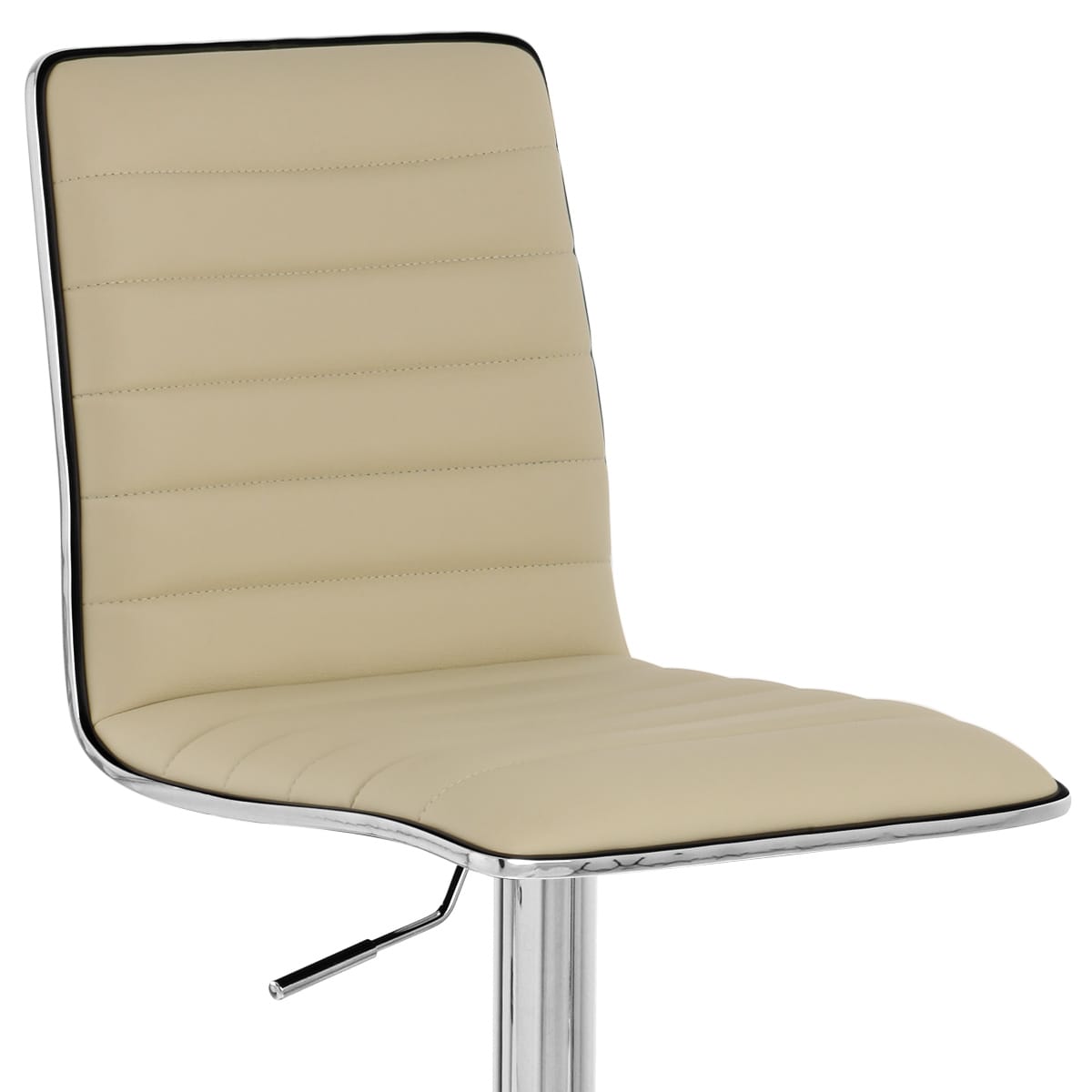 Sgabello Ecopelle Cromato - Hiline Crema