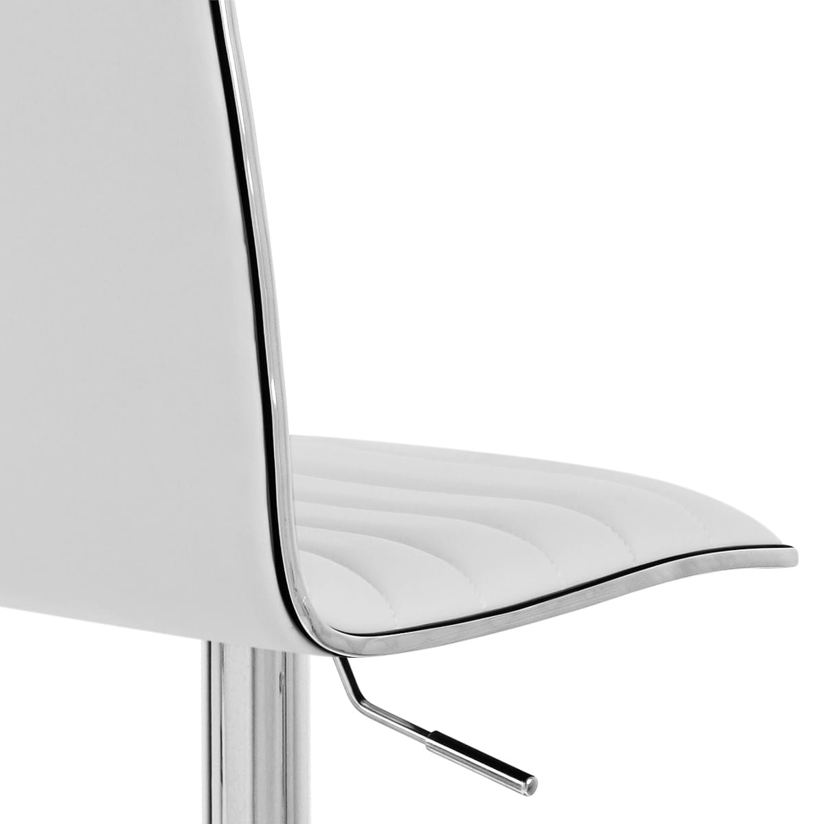 Sgabello Ecopelle Cromato - Hiline Bianco