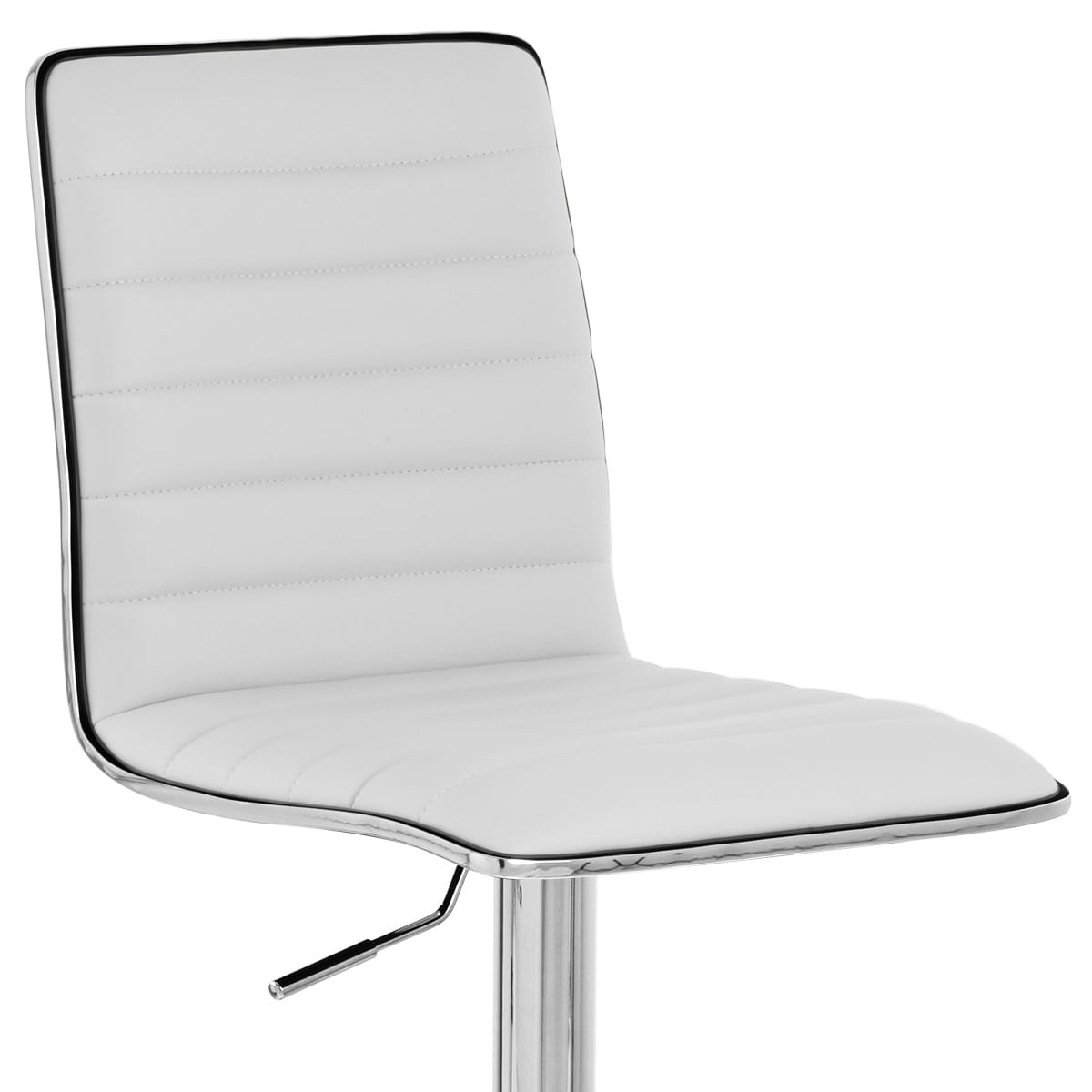 Sgabello Ecopelle Cromato - Hiline Bianco