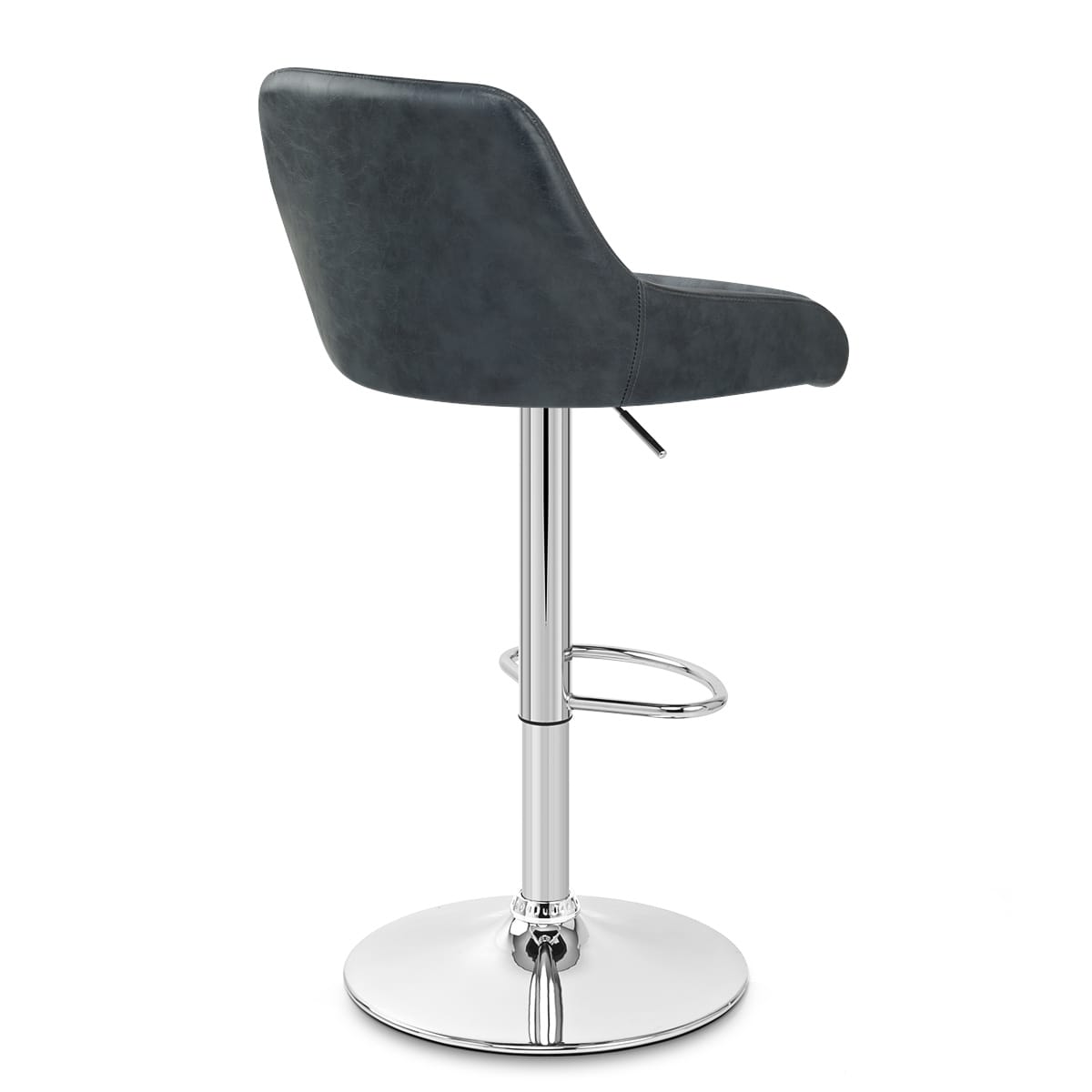 Sgabello Ecopelle Cromata - Hobart Blu Scuro