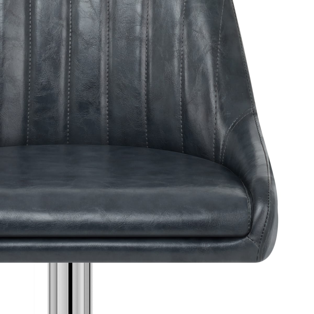 Sgabello Ecopelle Cromata - Hobart Blu Scuro