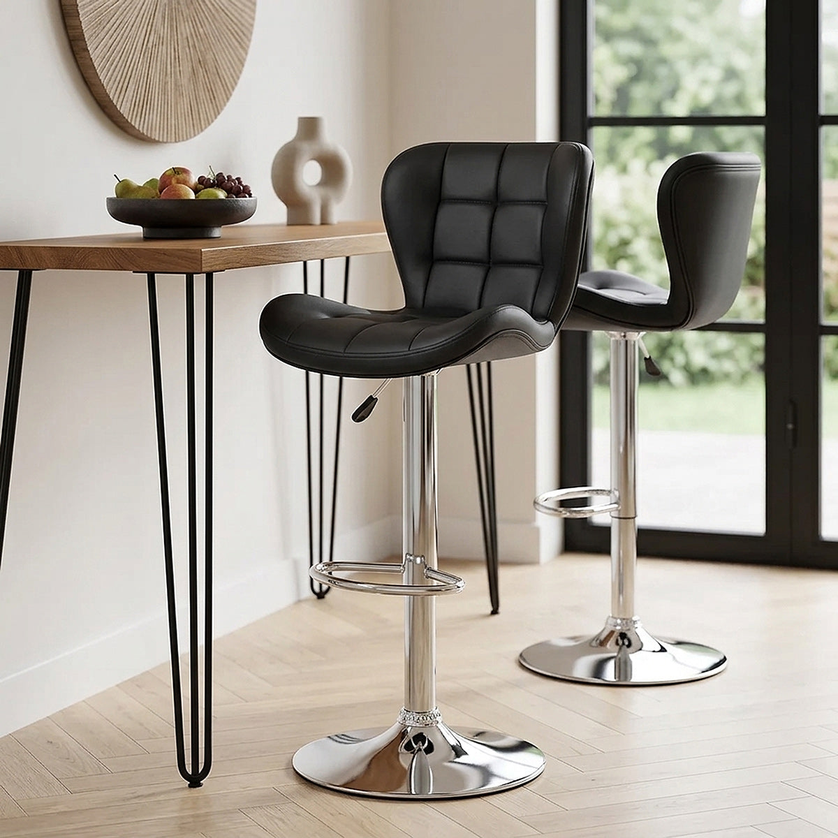 Kunstleder Barhocker Chrom - Houston Schwarz