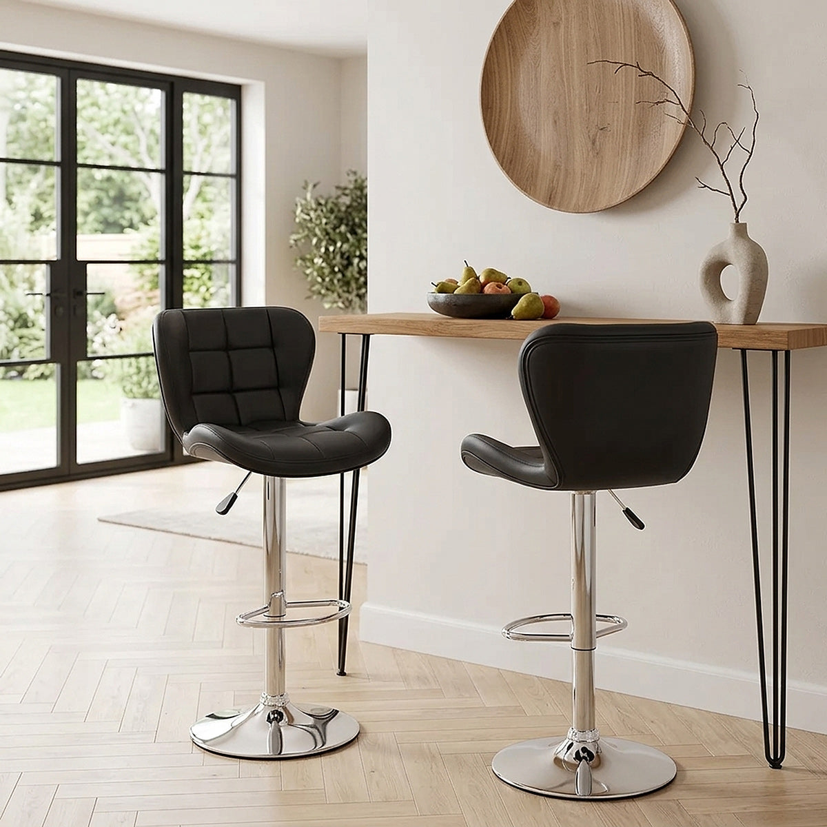Kunstleder Barhocker Chrom - Houston Schwarz
