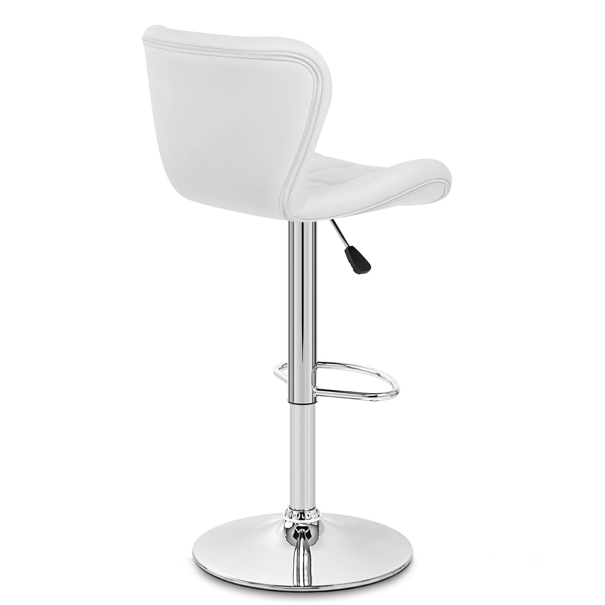 Sgabello Ecopelle Cromato - Houston Bianco