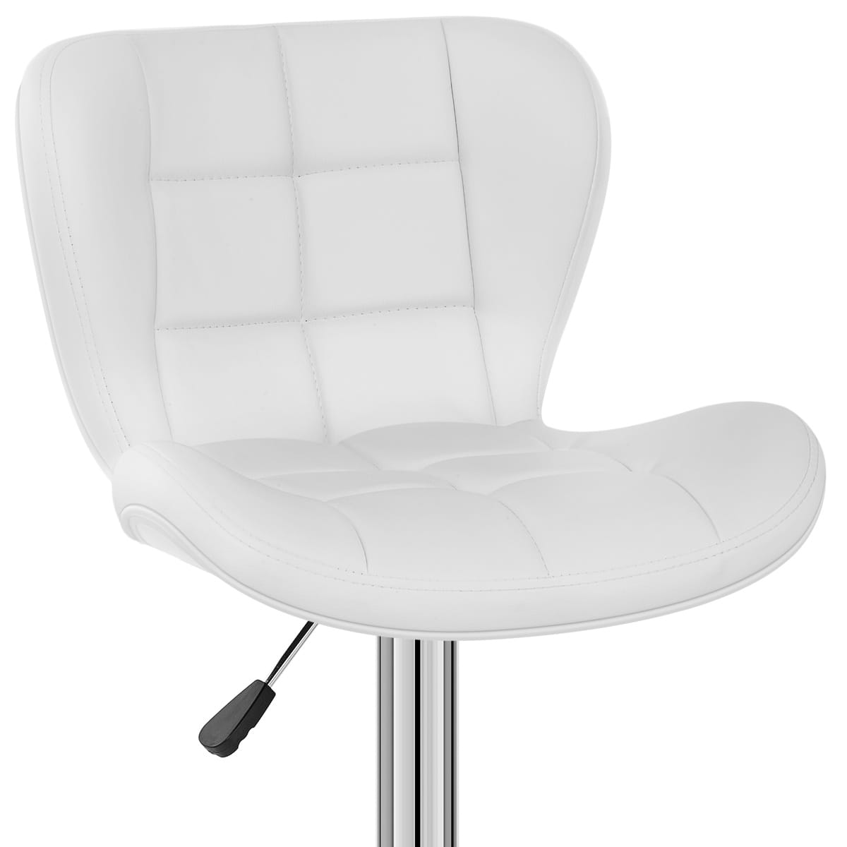 Sgabello Ecopelle Cromato - Houston Bianco