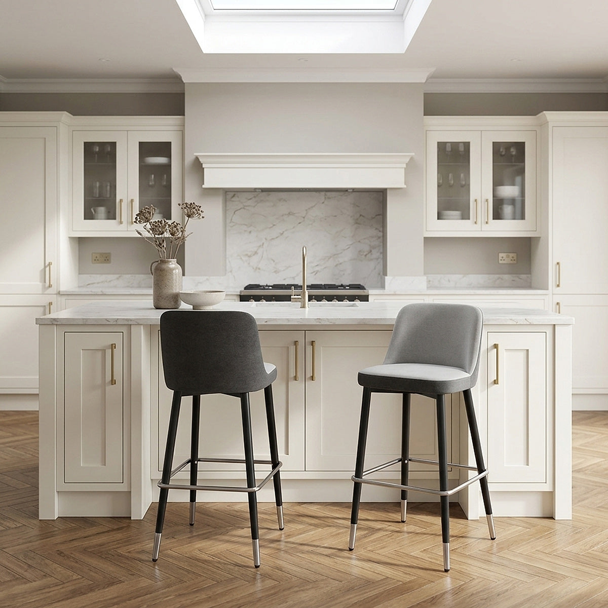 Stoff Barhocker - Hudson Grau