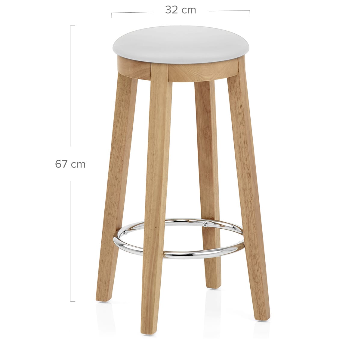 Sgabello Ecopelle Rovere - Ikon Bianco