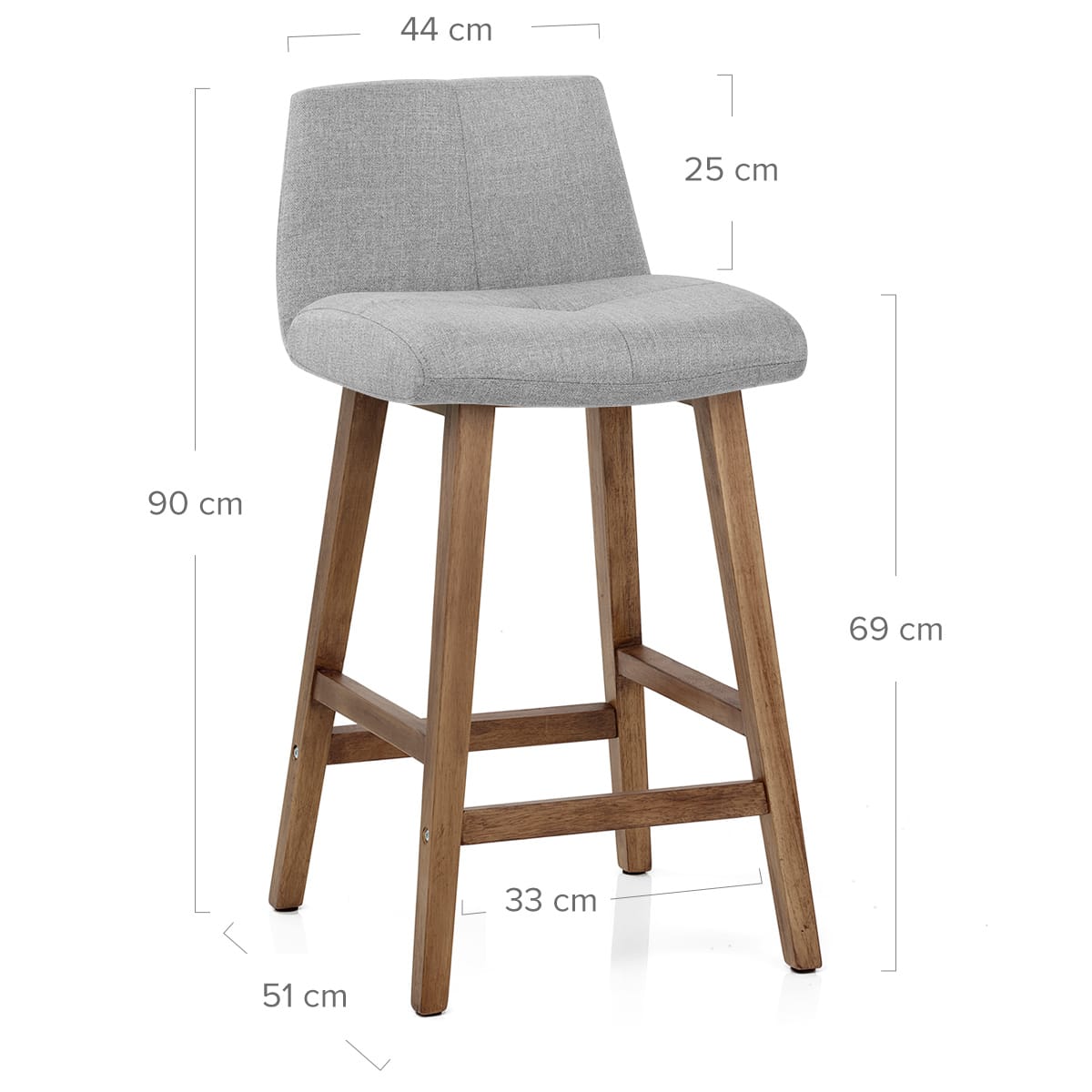 Barhocker Stoff Holz - Impulse Grau