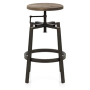 Barhocker - Dunkler Holzsitz - Industrial Turner Holz