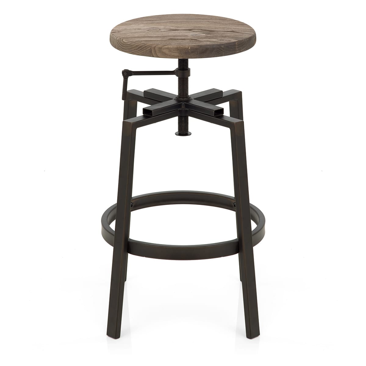 Barhocker - Dunkler Holzsitz - Industrial Turner Holz