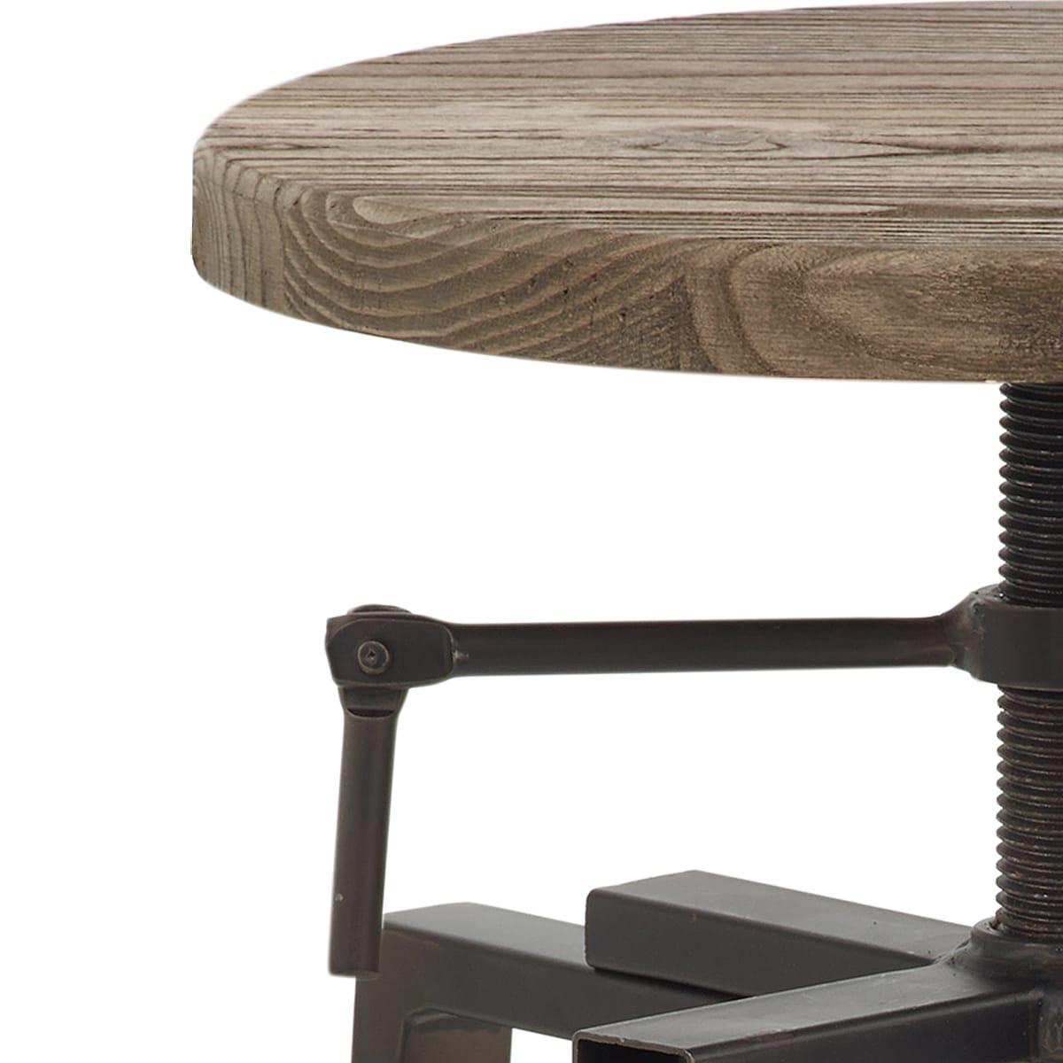 Barhocker - Dunkler Holzsitz - Industrial Turner Holz