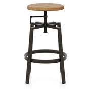 Sgabello Legno Chiaro Acciaio - Industrial Turner Legno