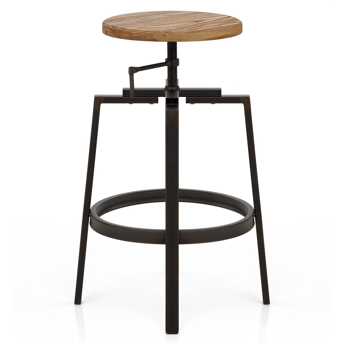 Sgabello Legno Chiaro Acciaio - Industrial Turner Legno