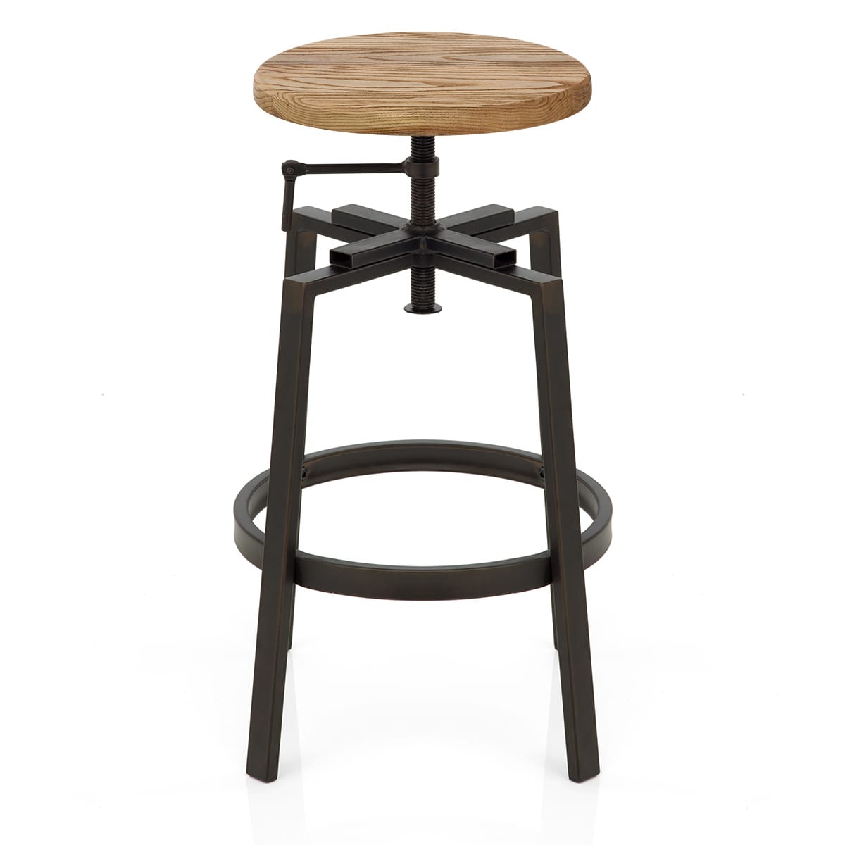 Sgabello Legno Chiaro Acciaio - Industrial Turner Legno