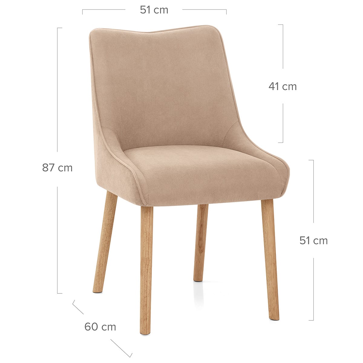 Holz Stoffstuhl - Isabella Beige