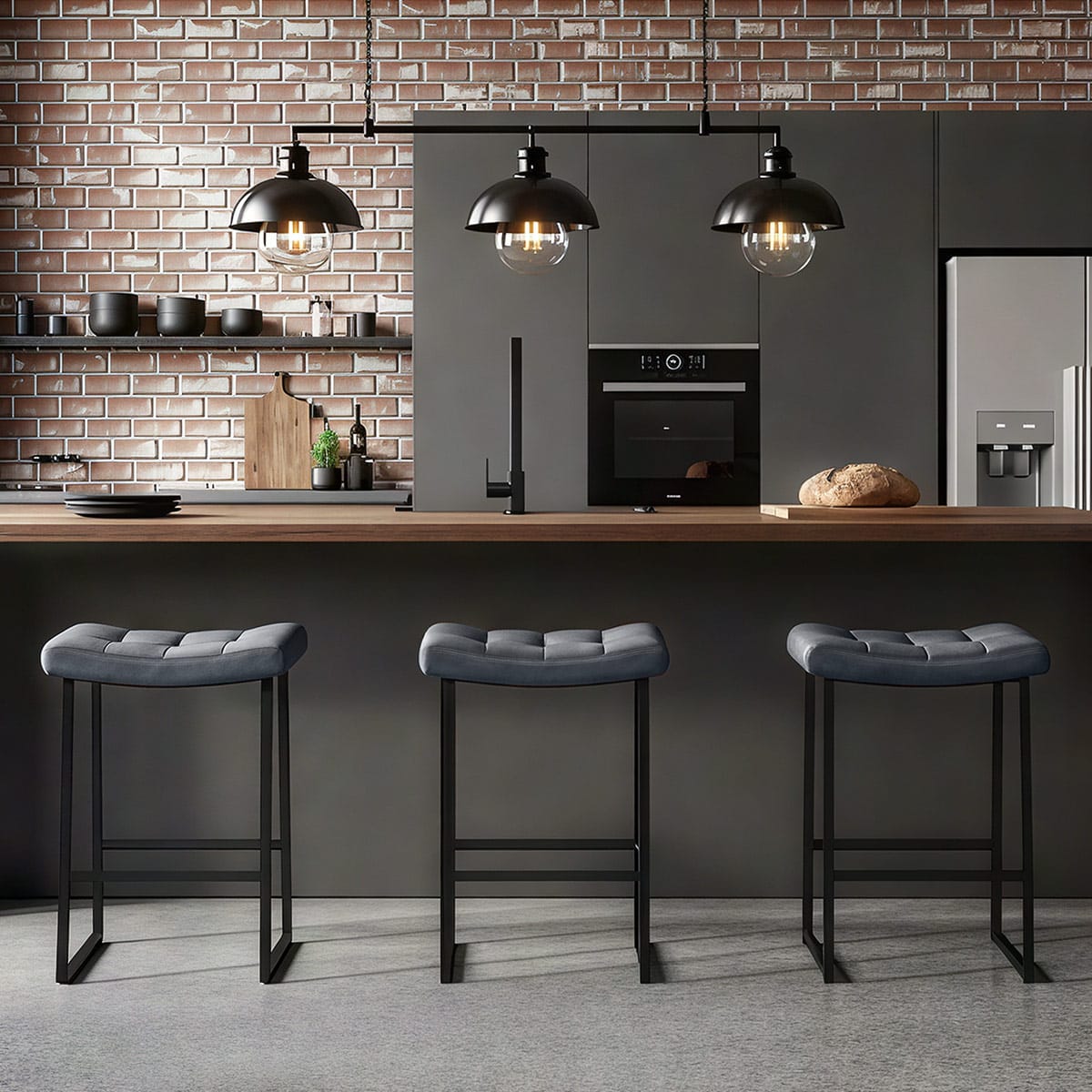 Sgabello Ecopelle Anticata - Jago Blu