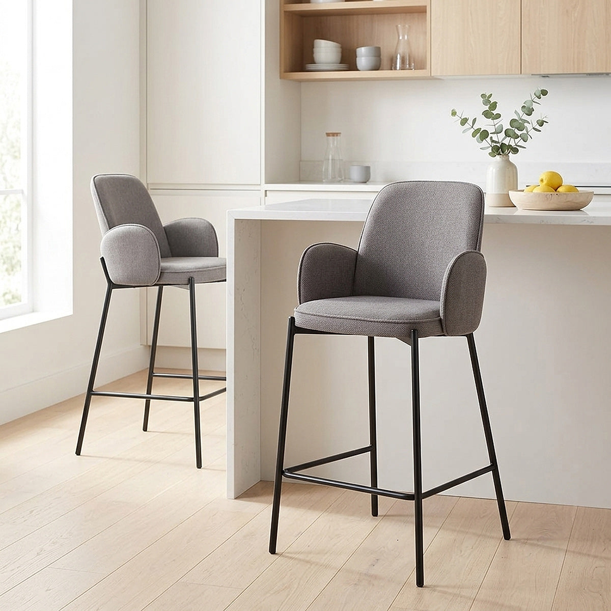 Barhocker Stoff - Jarvis Grau