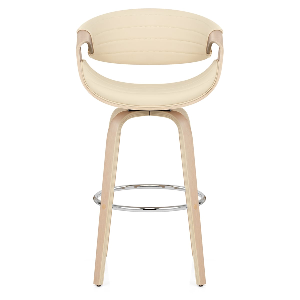 Sgabello Ecopelle Legno - Jefferson Crema