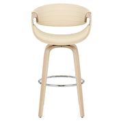 Sgabello Ecopelle Legno - Jefferson Crema