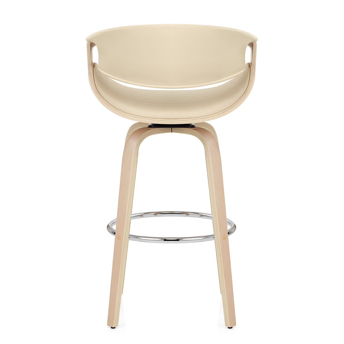 Sgabello Ecopelle Legno - Jefferson Crema