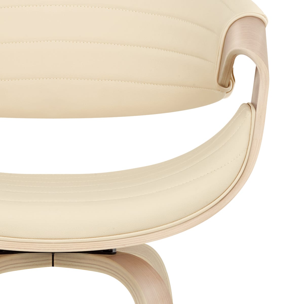 Sgabello Ecopelle Legno - Jefferson Crema