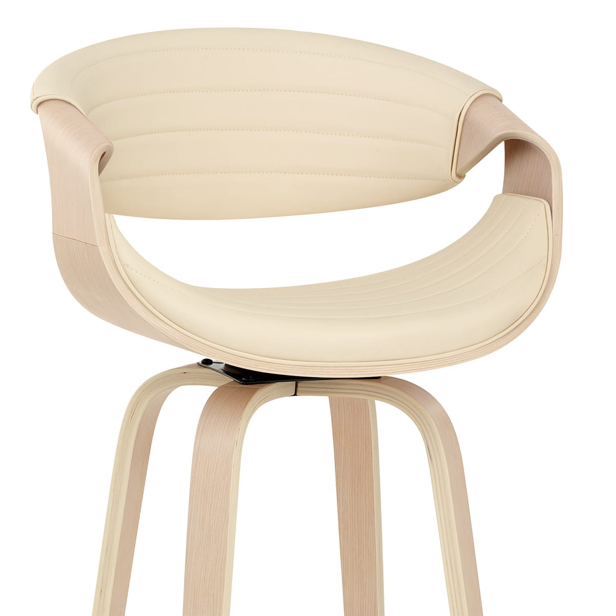 Sgabello Ecopelle Legno - Jefferson Crema