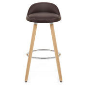 Sgabello Ecopelle Legno - Jive Marrone
