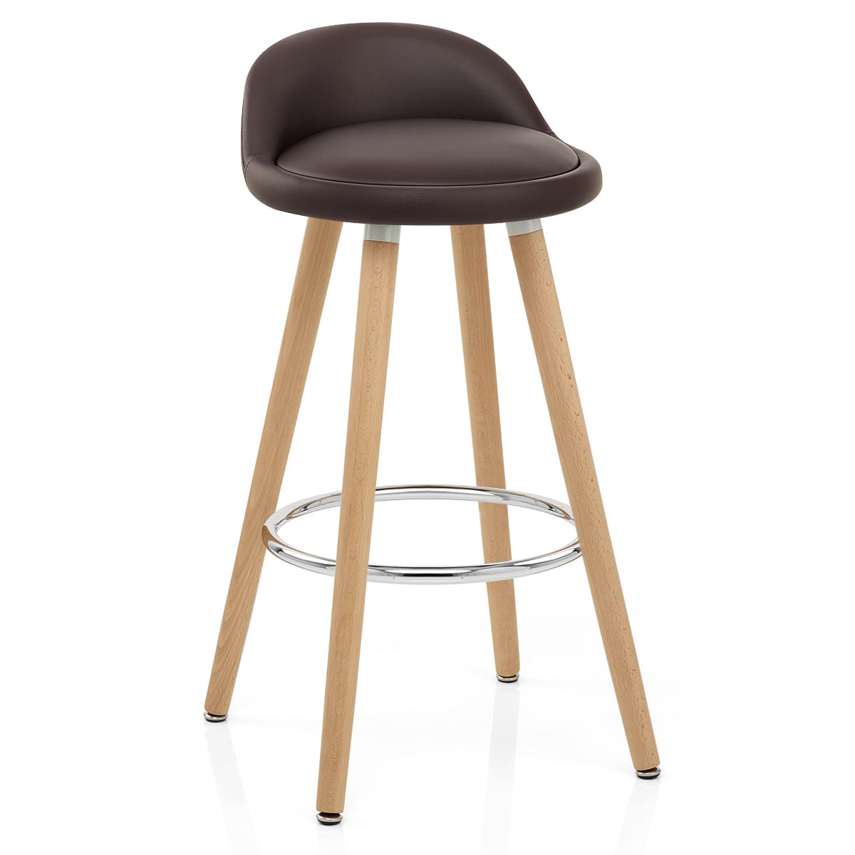 Sgabello Ecopelle Legno - Jive Marrone