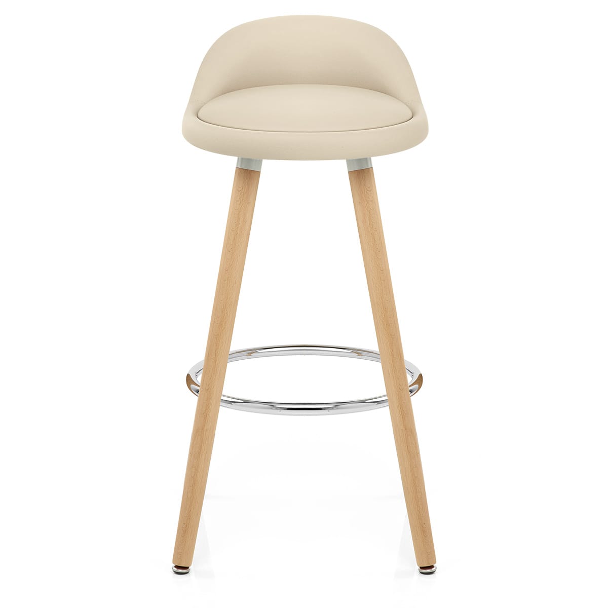 Kunstleder Holzbarhocker - Jive Beige