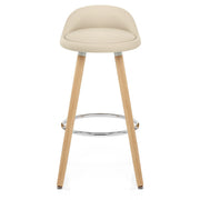Sgabello Ecopelle Legno - Jive Crema