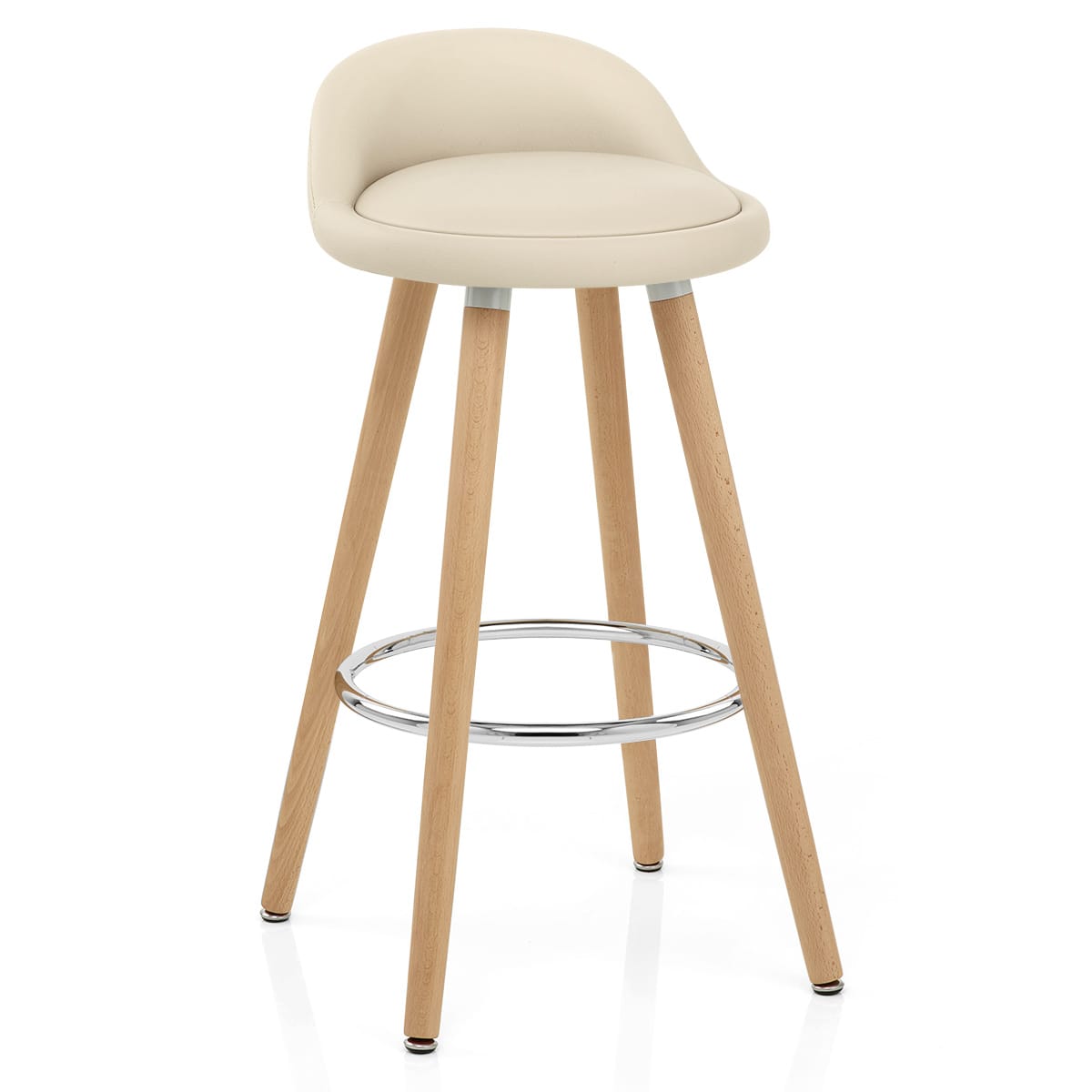 Sgabello Ecopelle Legno - Jive Crema