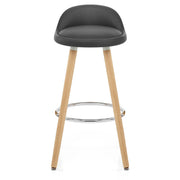 Sgabello Ecopelle Legno - Jive Grigio